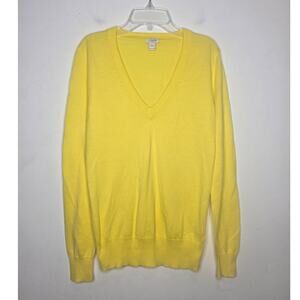 J Crew bright yellow cotton v-neck long sleeve lightweight pullover sweater - XS